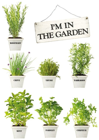 Sticker décoratif In the garden, vert, 48 cm x 68 cm