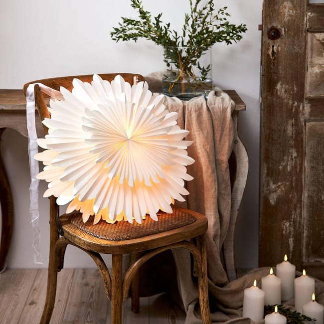ETOILE DE NOEL CRYSTAL A SUSP BLANC D55
