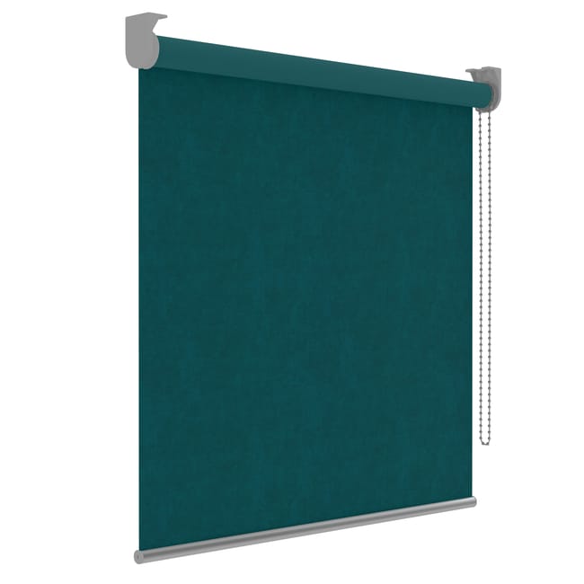 Store enrouleur occultant Velvet bleu, l.75 x H.190 cm, DECOSOL DELUXE