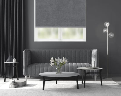 Store enrouleur occultant Velvet gris, l.75 x H.190 cm, DECOSOL DELUXE