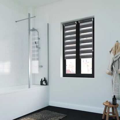 Store enrouleur jour/nuit Ontario gris foncé, l.40 x H.160 cm, INSPIRE