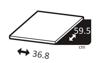 Tablette SPACEO, blanc H.1.6xl.36.8xP.59.5cm