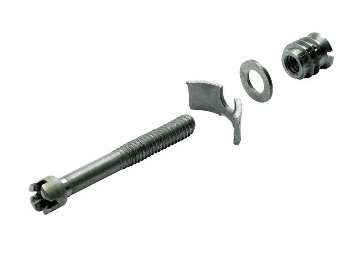 Lot de 2 vis d'assemblage avec manchon acier brut HETTICH, l.60 mm