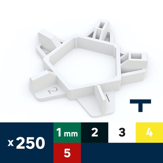 Lot de 250 croisillons T réutilisable multi taille, DEXTER