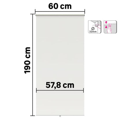 Store enrouleur occultant Bossa blanc, l.60 x H.190 cm remontée auto, INSPIRE