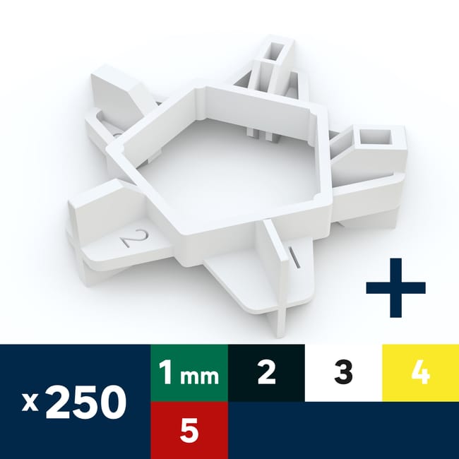 Lot de 250 croisillons X réutilisable multi taille, DEXTER