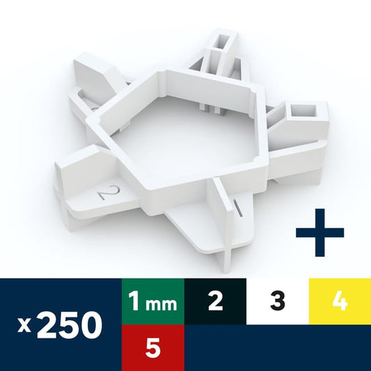 Lot de 250 croisillons X réutilisable multi taille, DEXTER