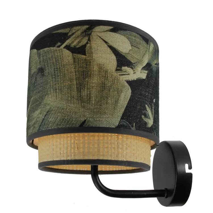 Applique E14, acier / coton, noir, Sagaie, METROPOLIGH