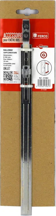 Rallonge pour serrure multipoint encastrée, FERCO gris