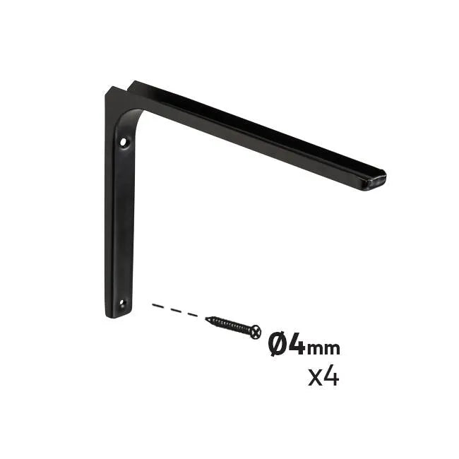Equerre Modern acier peint noir, H.30 x P.40 cm