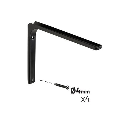 Equerre Modern acier peint noir, H.30 x P.40 cm