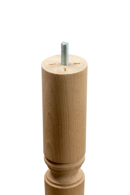 Pied de table Cime Cannele hêtre brut diamètre 4.8 cm x hauteur 71 cm