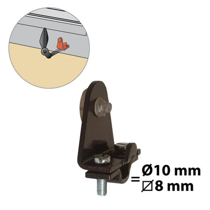 Butée d'arrêt de volet amovible ⌀8 mm en acier noir, H.55 x L.40 x P.20 mm AFBAT