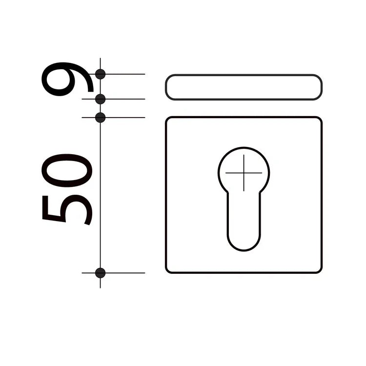 2 rosaces carrées ALPERTEC trou de cylindre, inox blanc A11