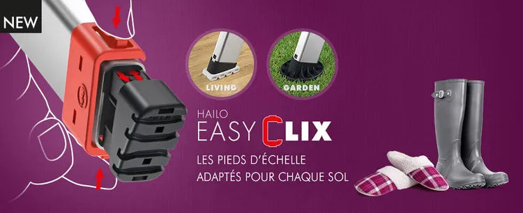 Embout pour escabeau, EasyClix Living, usage intérieur, plastique, HAILO, noir