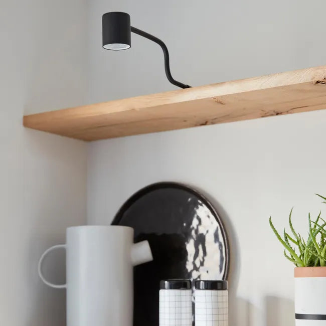 Spot dessus de meuble Sveva, module LED, blanc neutre, noir INSPIRE