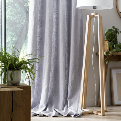 Rideau tamisant, Danae, lin, gris H.280 x l.140 cm INSPIRE