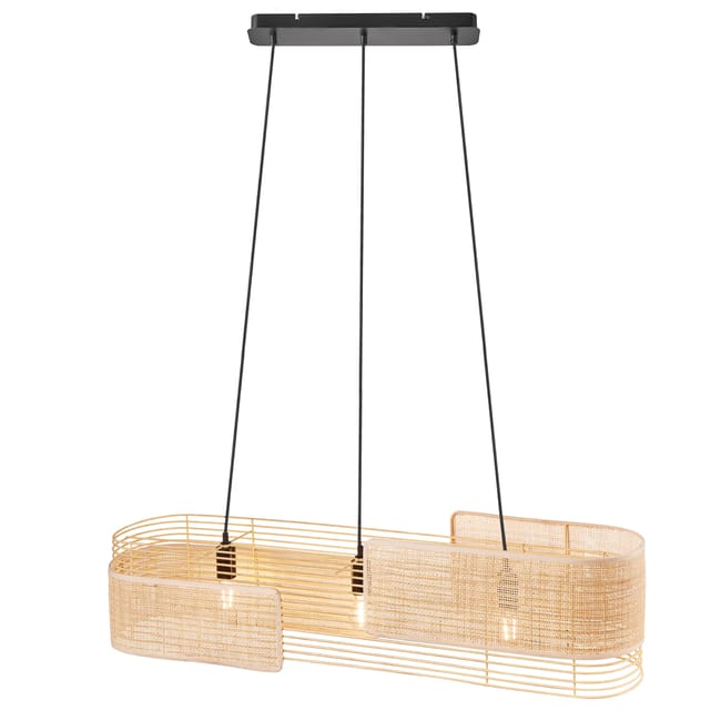 Suspension Jaffna, rotin, beige, E27