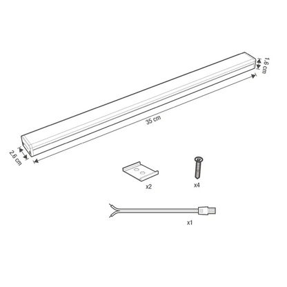 Réglette Tabor 12V module led, 500 lumens blanc neutre INSPIRE