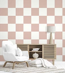 Papier peint intissé Damier dreamland rose