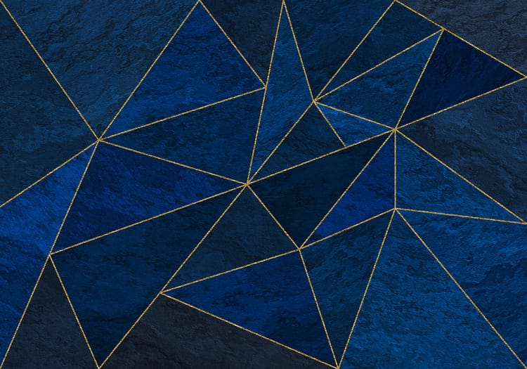 Papier peint panoramique La Mer bleu, noir, or l.400 x H.280 cm