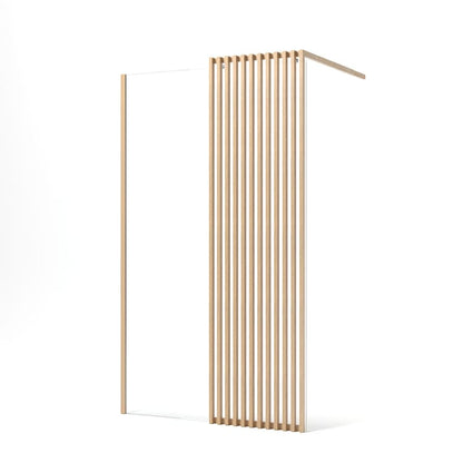Paroi de douche à l'italienne verre transparent l.120 cm, Ep.8mm effet bois Lumi