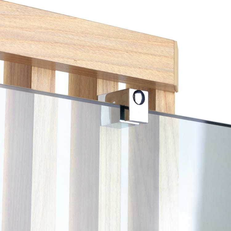 Paroi de douche à l'italienne verre transparent l.120 cm, Ep.8mm effet bois Lumi