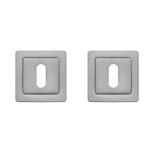 2 rosaces AYR trou de clé, nickel satiné C1