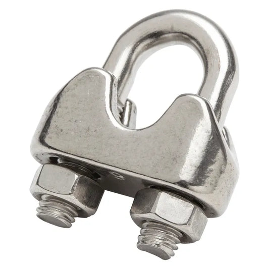 Lot de 2 serre-câbles inox, STANDERS, Diam.6 x l.11.4 mm