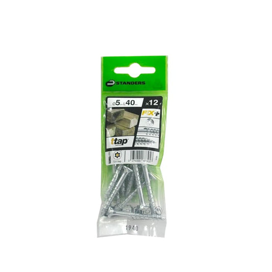 12 vis acier tête fraisée ttap® STANDERS, Ø5 x L.40 mm