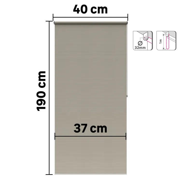 Store enrouleur occultant Bossa beige chiné, l.40 x H.190 cm, INSPIRE