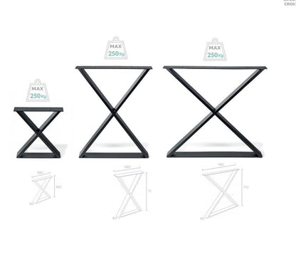 Pied de table design REI Croix XXL blanc, la. 8 x lo. 58 x hauteur 71 cm