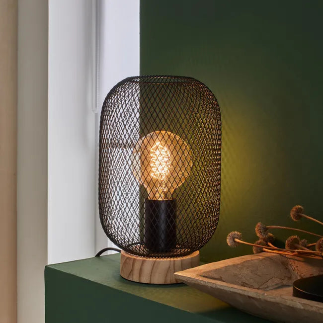 Lampe Giada, acier, noir, H.26.5 cm, E27