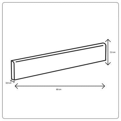 Lot de 4 plinthes Day, noir, l. 7.5 x L. 60 cm