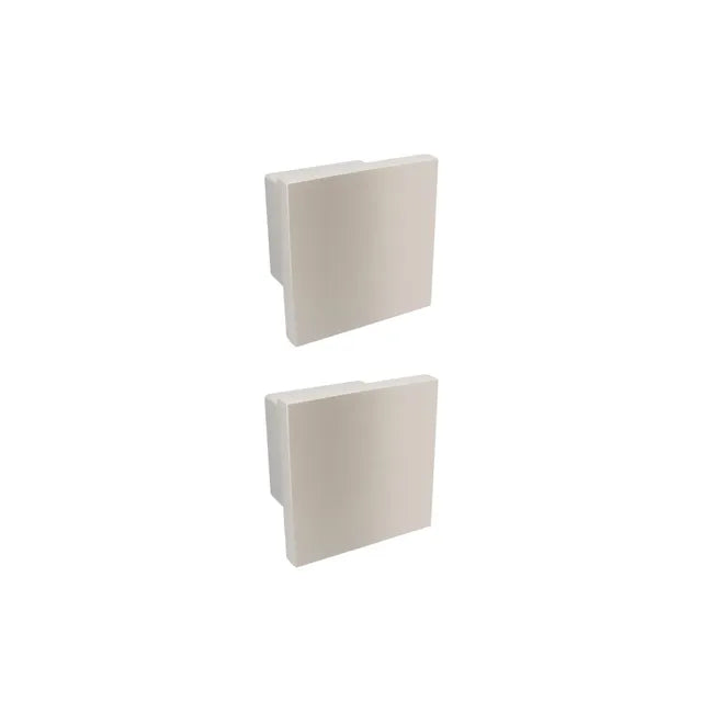 2 boutons de meuble Ithac, zamak gris / argent chromé