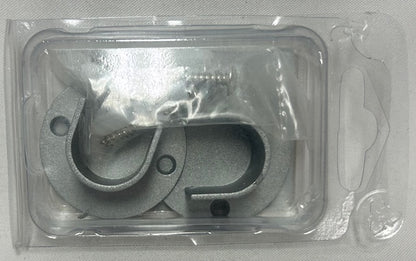 Lot de 2 naissances tringle à rideau Design rail gris brossé RIDORAIL