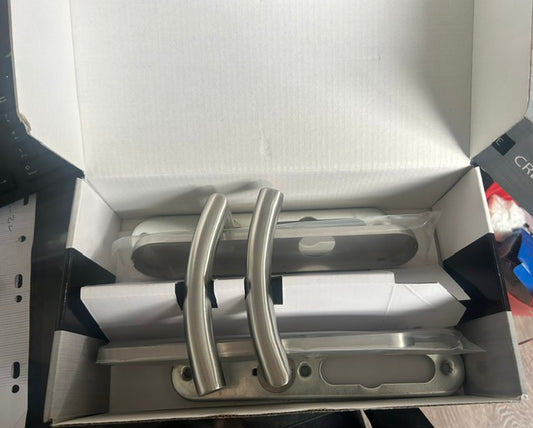 Ensemble de poignée sur plaque ELA 31 en inox brossé (OPENLINE)  Clé L