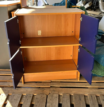 Meuble de rangement 4 portes bicolore H.99xL.84.5x41