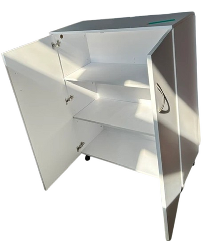 Meuble de rangement de bureau à portes battantes sans clé H.130xL.99xP.45