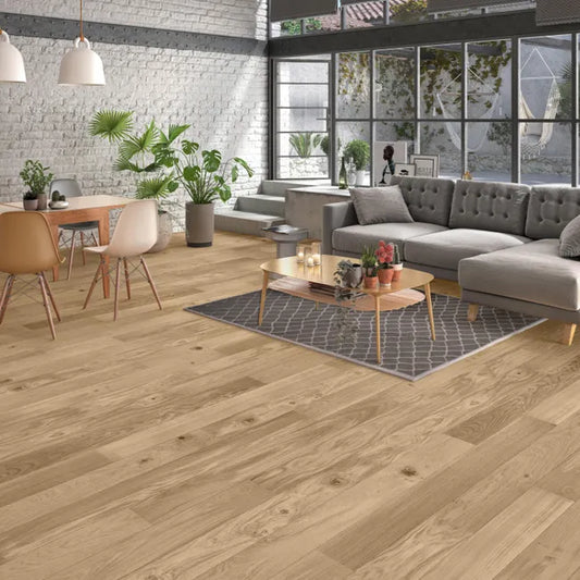 Parquet contrecollé intenso chêne naturel huilé M ARTENS, l.13 cm