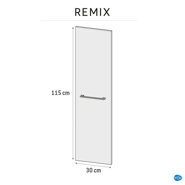Porte, l.30 x H.115cm, Blanc-Blanc 0, Remix