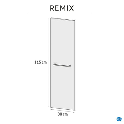 Porte, l.30 x H.115cm, Blanc-Blanc 0, Remix