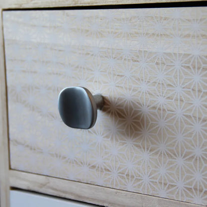 Bouton de meuble vague Champignon, zamak argent chromé, Diam. 33 mm