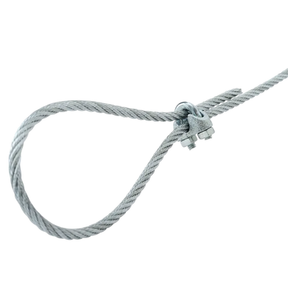 Lot de 2 serre-câbles acier zingué, STANDERS, Diam.3 x L.14 x l.12.5 mm