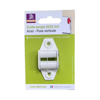 Guide pour sangle de volet roulant 20/22 mm, pose verticale H.58 x L.26 x P.15mm