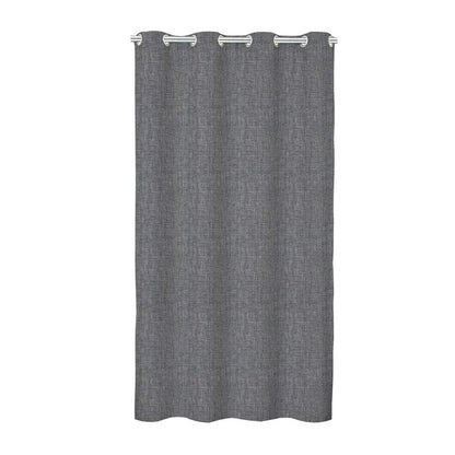 Rideau tamisant, Tricot, coton, gris H.250 x l.140 cm INSPIRE