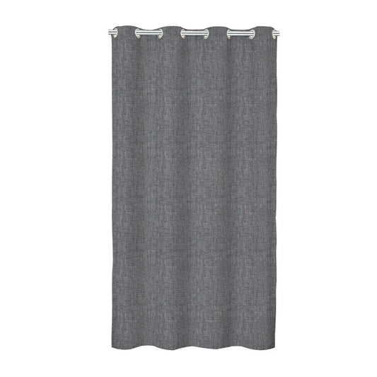 Rideau tamisant, Tricot, coton, gris H.250 x l.140 cm INSPIRE