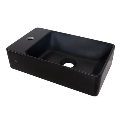 Lave-mains résine rectangulaire noir l.40 x P.23 cm, Smart