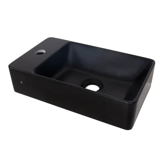 Lave-mains résine rectangulaire noir l.40 x P.23 cm, Smart