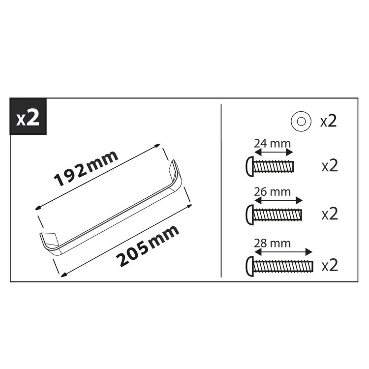 Lot de 2 poignées de meuble INSPIRE Corfou Aluminium Chromé